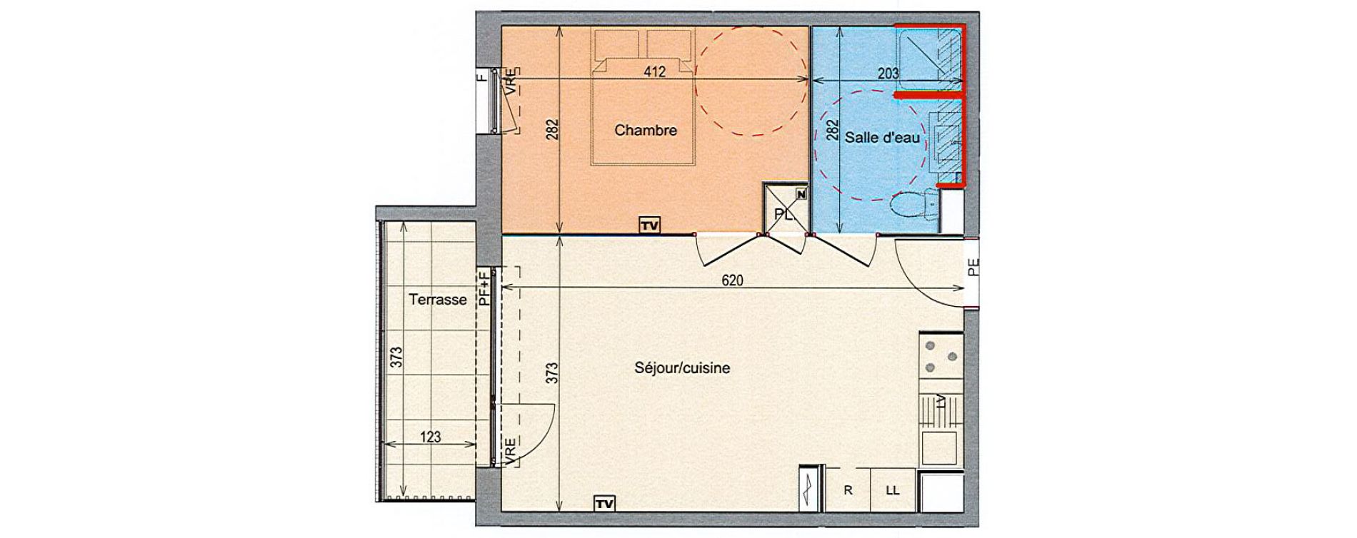 Appartement T2 de 39,56 m2 &agrave; Grabels La valsi&egrave;re