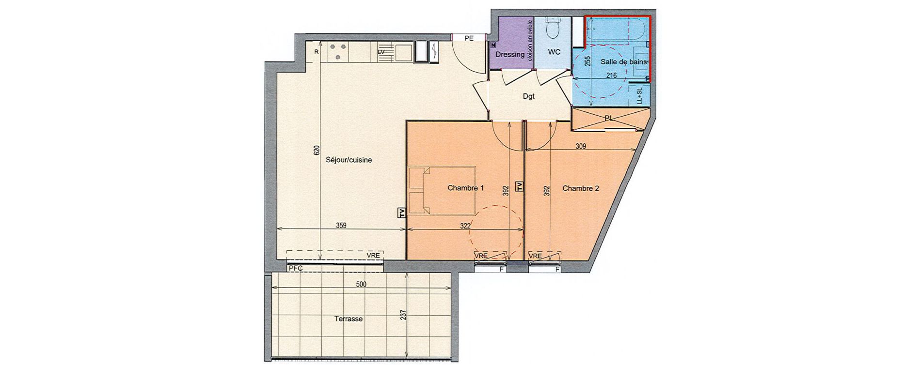 Appartement T3 de 61,15 m2 &agrave; Grabels La valsi&egrave;re
