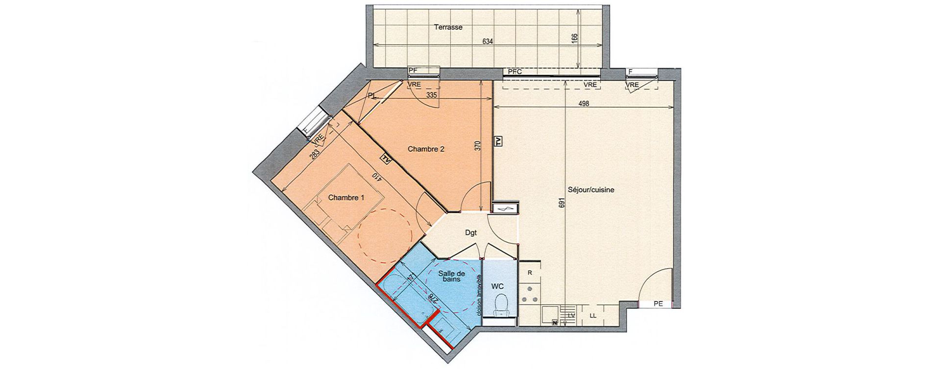 Appartement T3 de 62,77 m2 &agrave; Grabels La valsi&egrave;re
