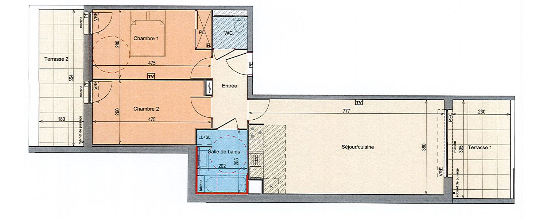 Appartement T3 de 65,59 m2 &agrave; Grabels La valsi&egrave;re