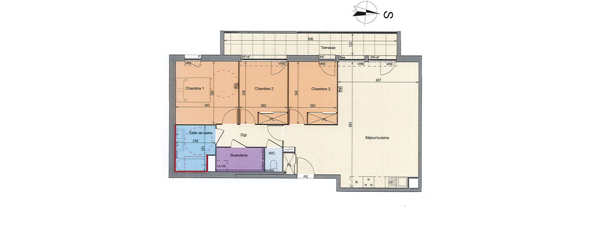 Appartement T4 de 81,36 m2 &agrave; Grabels La valsi&egrave;re