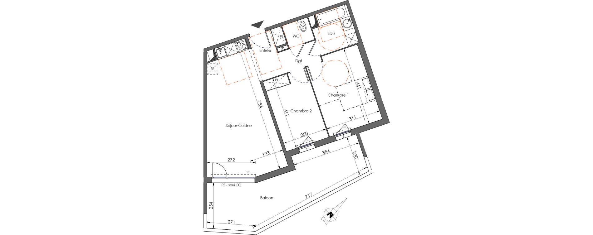 Appartement T3 de 63,55 m2 &agrave; Juvignac Centre