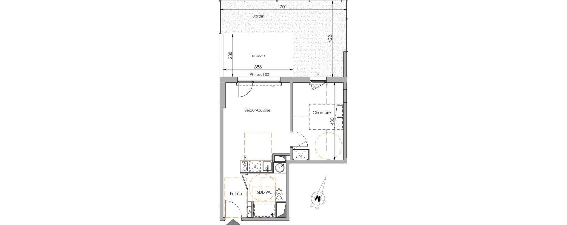 Appartement T2 de 38,15 m2 &agrave; Juvignac Centre