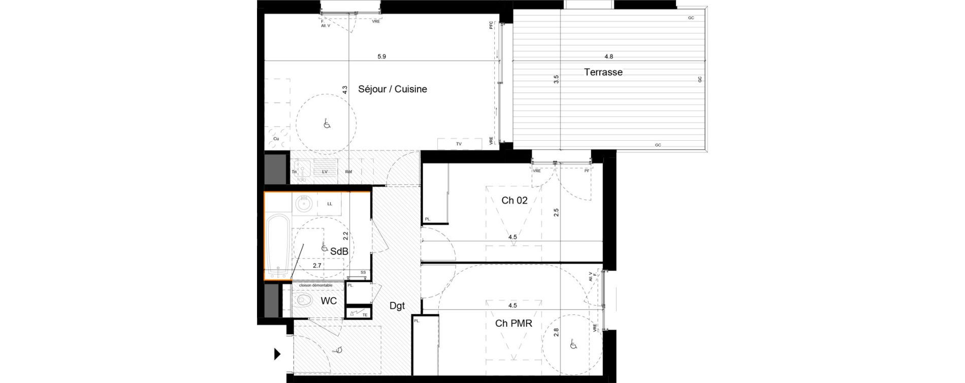 Appartement T3 de 63,20 m2 &agrave; La Grande-Motte Centre