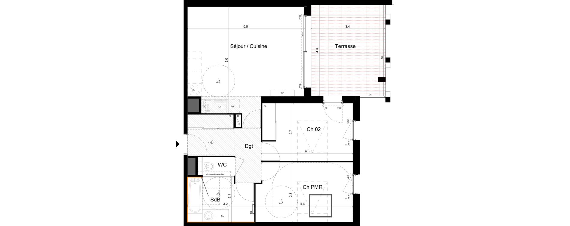 Appartement T3 de 65,30 m2 &agrave; La Grande-Motte Centre