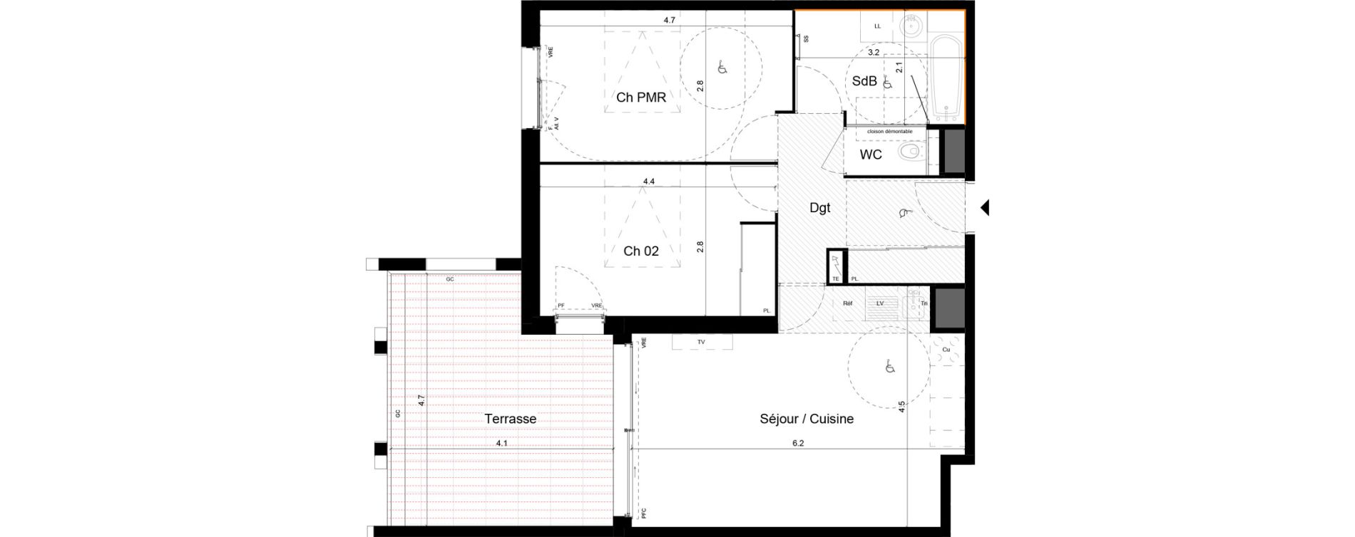 Appartement T3 de 65,00 m2 &agrave; La Grande-Motte Centre