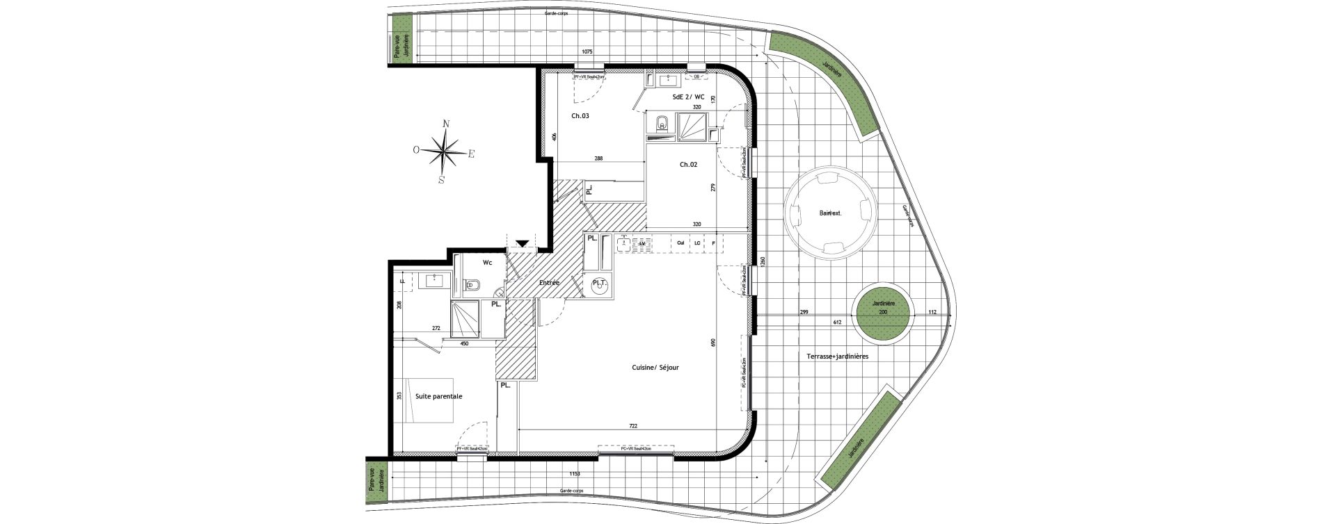 Appartement T4 de 100,50 m2 &agrave; La Grande-Motte Le couchant