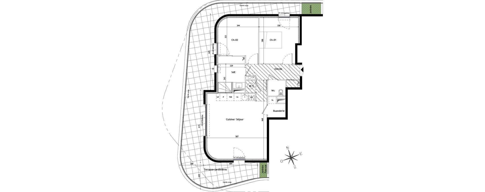 Appartement T3 de 70,90 m2 &agrave; La Grande-Motte Le couchant