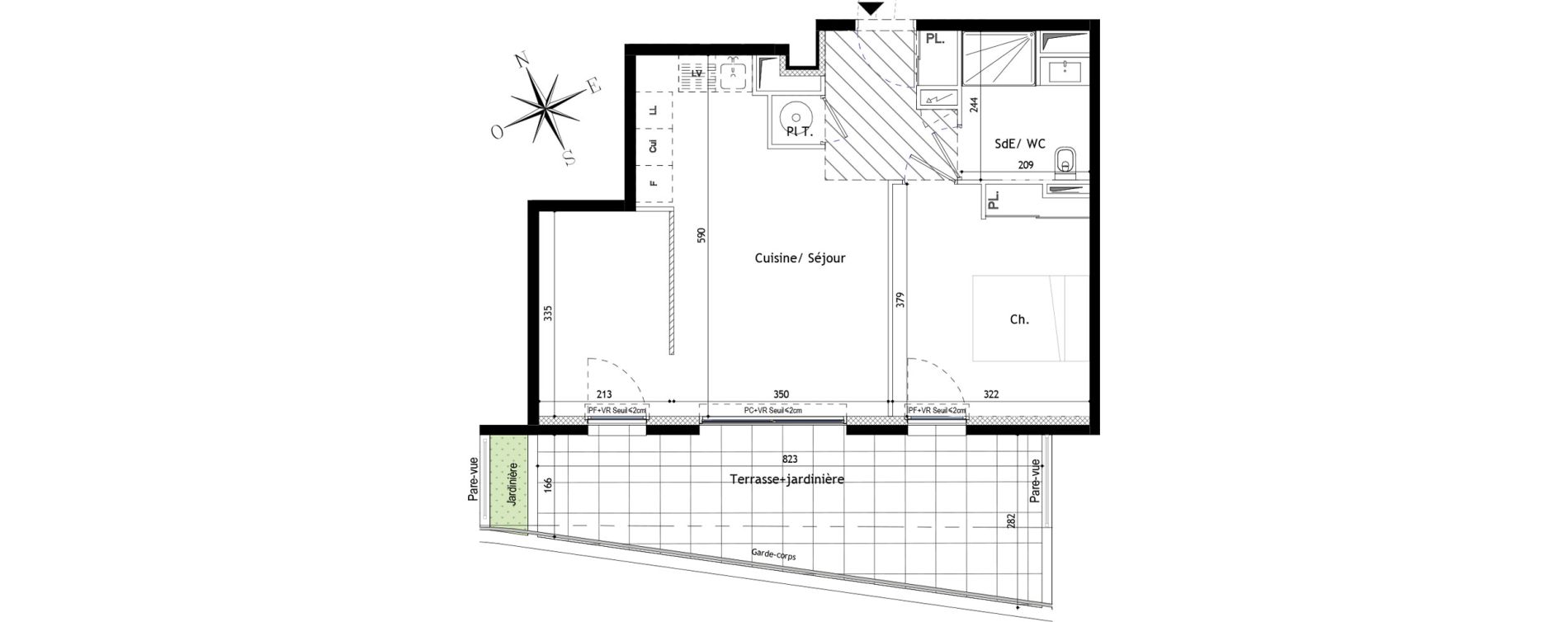 Appartement T3 de 48,00 m2 &agrave; La Grande-Motte Le couchant