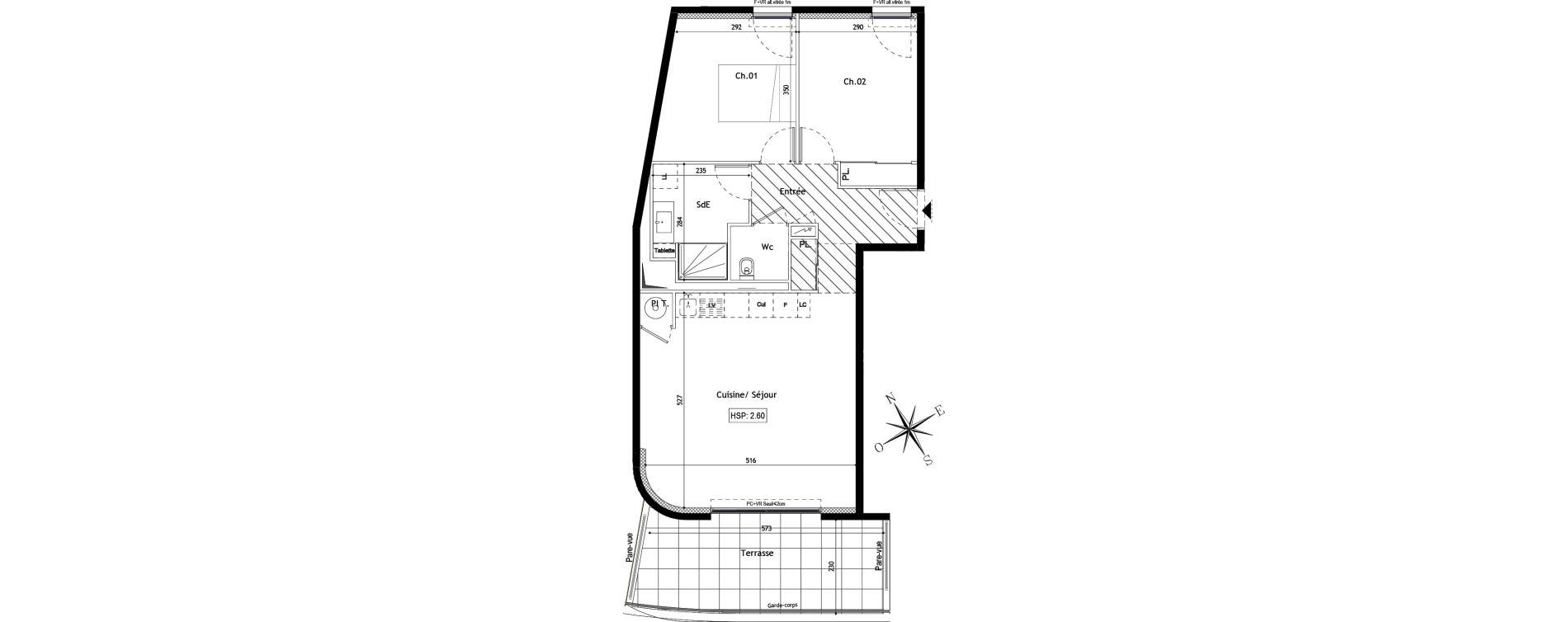 Appartement T3 de 65,30 m2 &agrave; La Grande-Motte Le couchant