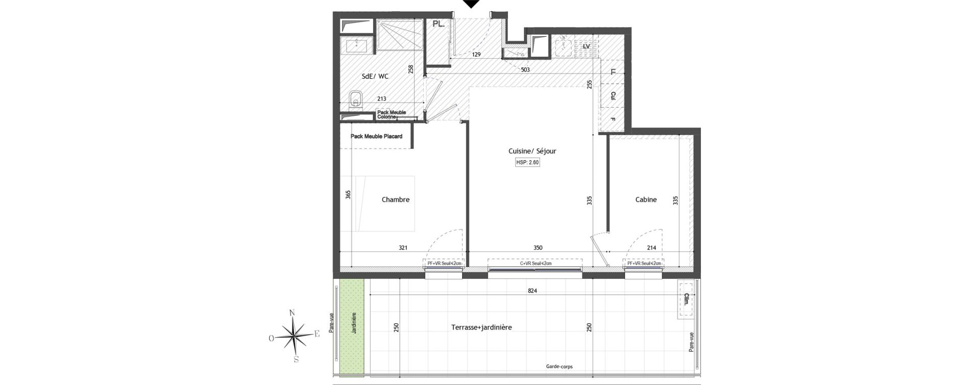 Appartement T3 de 47,70 m2 &agrave; La Grande-Motte Le couchant