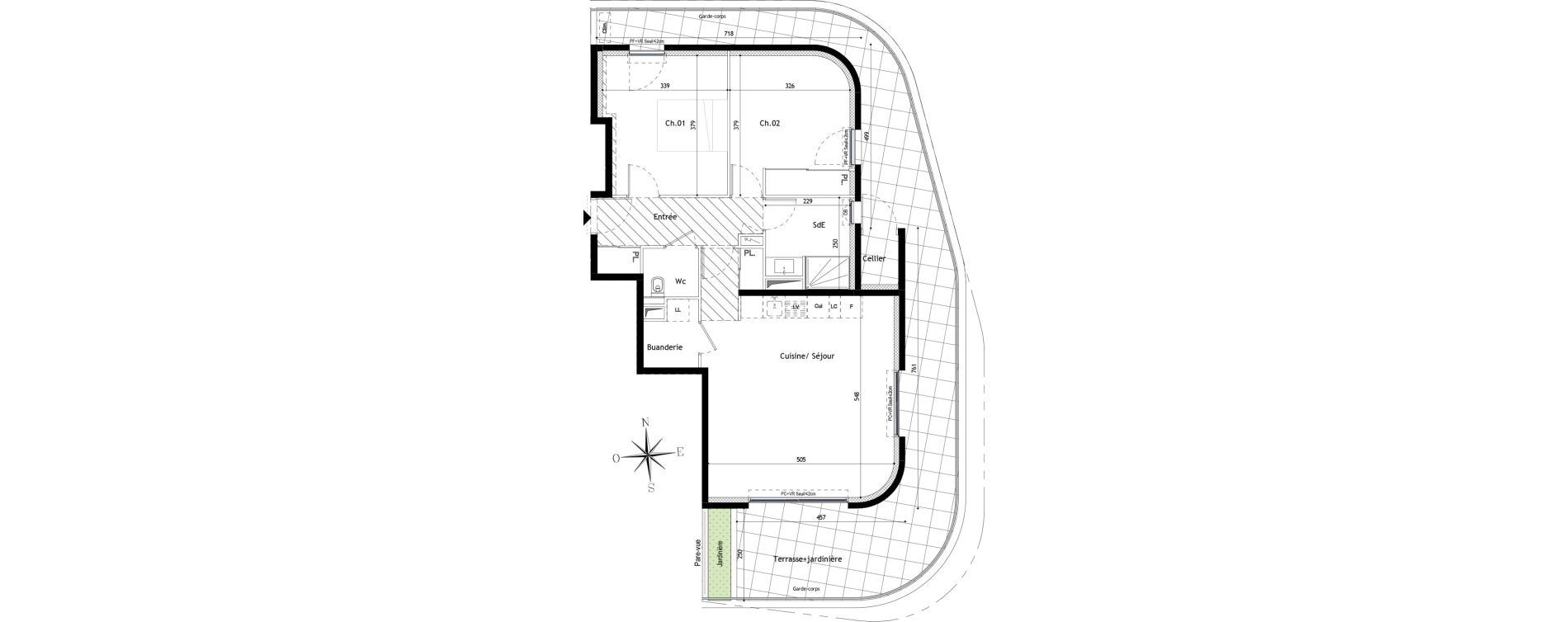 Appartement T3 de 70,40 m2 &agrave; La Grande-Motte Le couchant