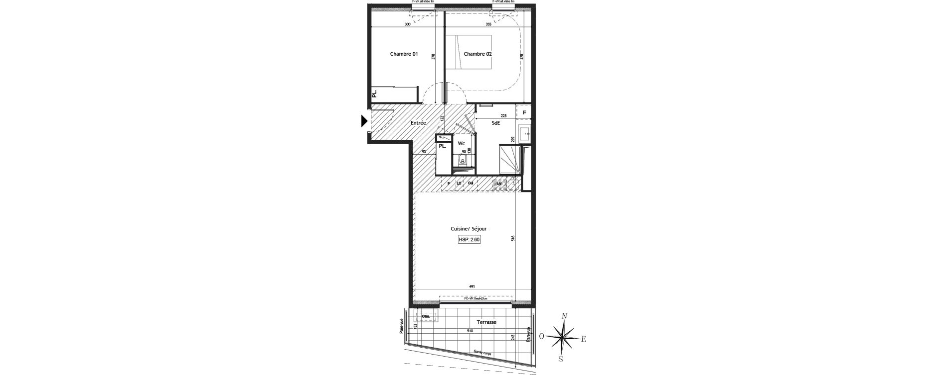 Appartement T3 de 65,20 m2 &agrave; La Grande-Motte Le couchant
