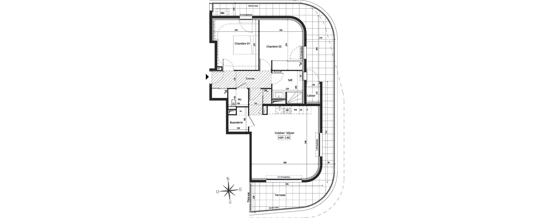 Appartement T3 de 70,30 m2 &agrave; La Grande-Motte Le couchant