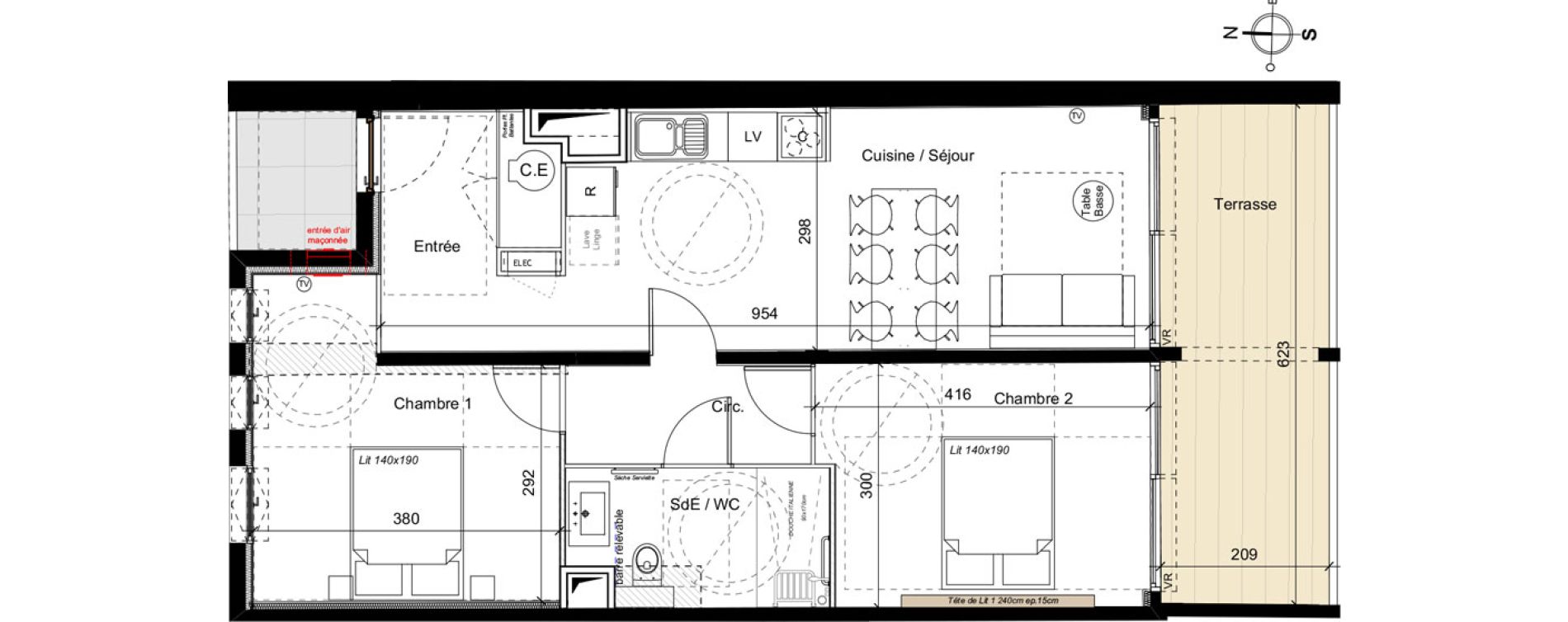 Appartement T3 meubl&eacute; de 61,85 m2 &agrave; La Grande-Motte Le couchant