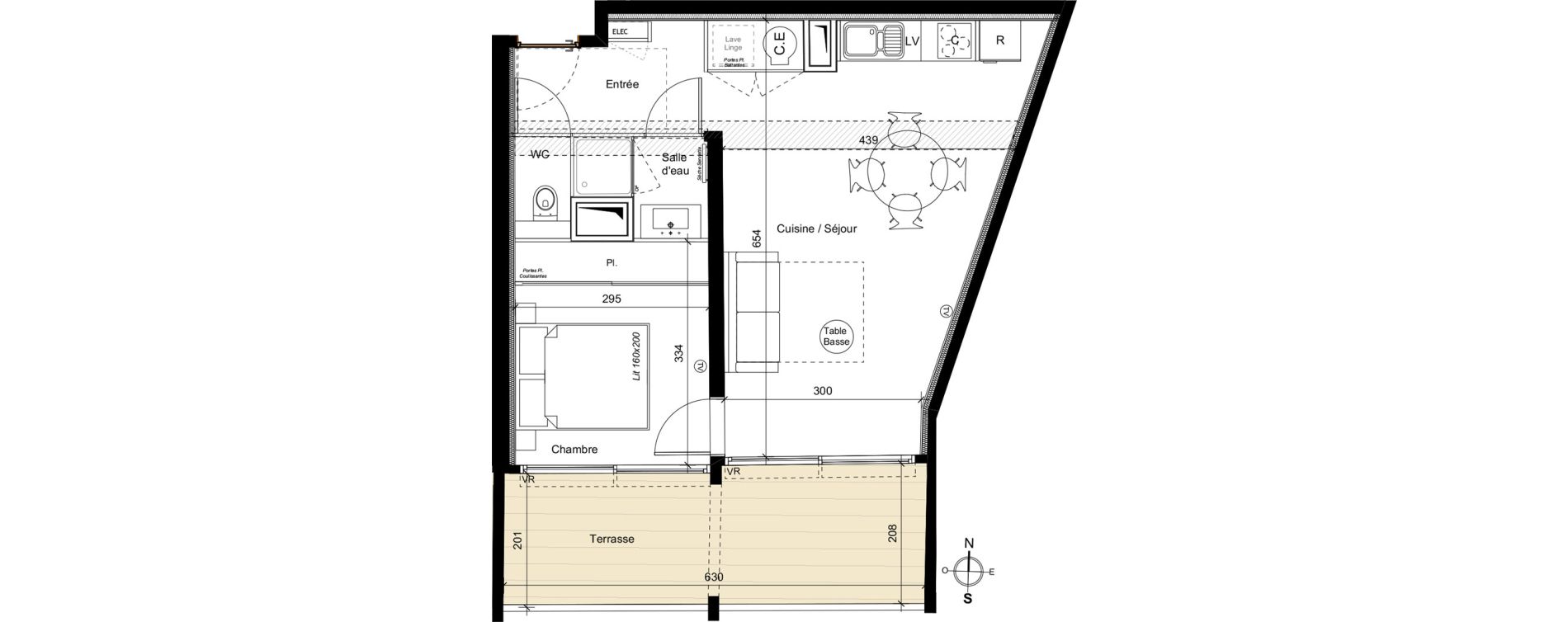 Appartement T2 meubl&eacute; de 42,75 m2 &agrave; La Grande-Motte Le couchant