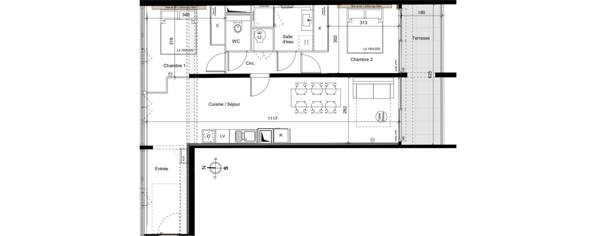 Appartement T3 meubl&eacute; de 72,10 m2 &agrave; La Grande-Motte Le couchant