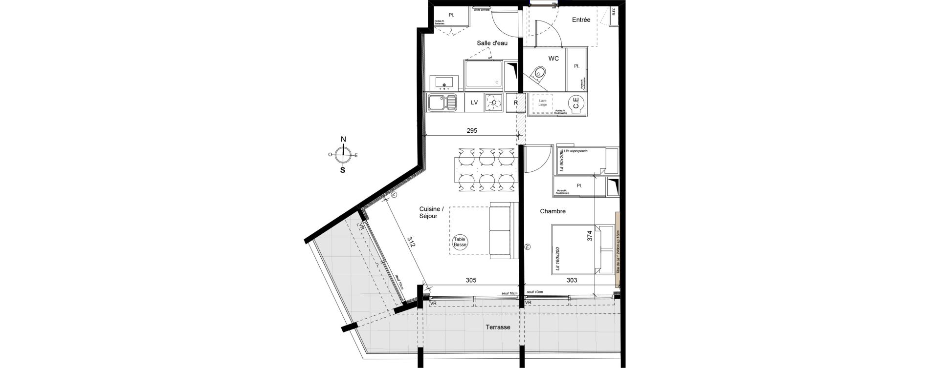 Appartement T2 meubl&eacute; de 58,05 m2 &agrave; La Grande-Motte Le couchant