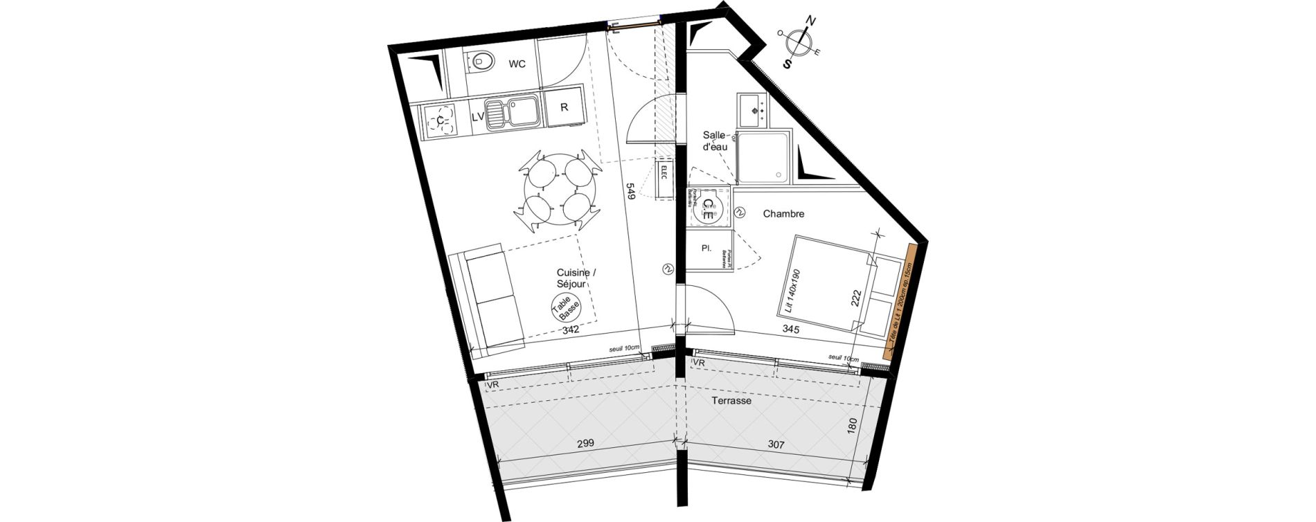 Appartement T2 meubl&eacute; de 34,55 m2 &agrave; La Grande-Motte Le couchant