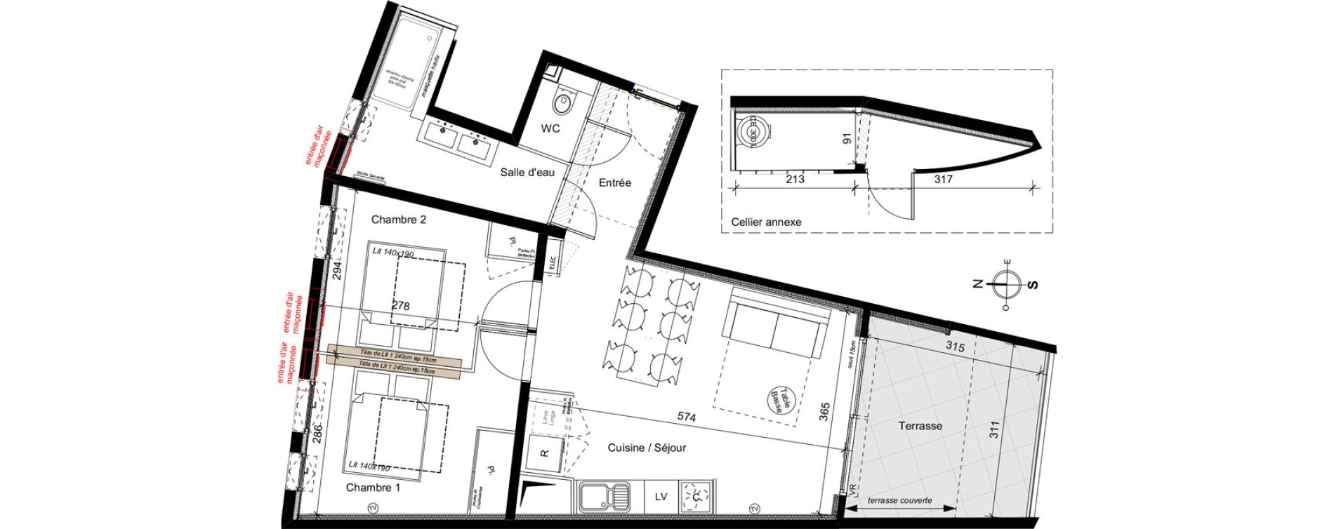 Appartement T3 meubl&eacute; de 55,75 m2 &agrave; La Grande-Motte Le couchant