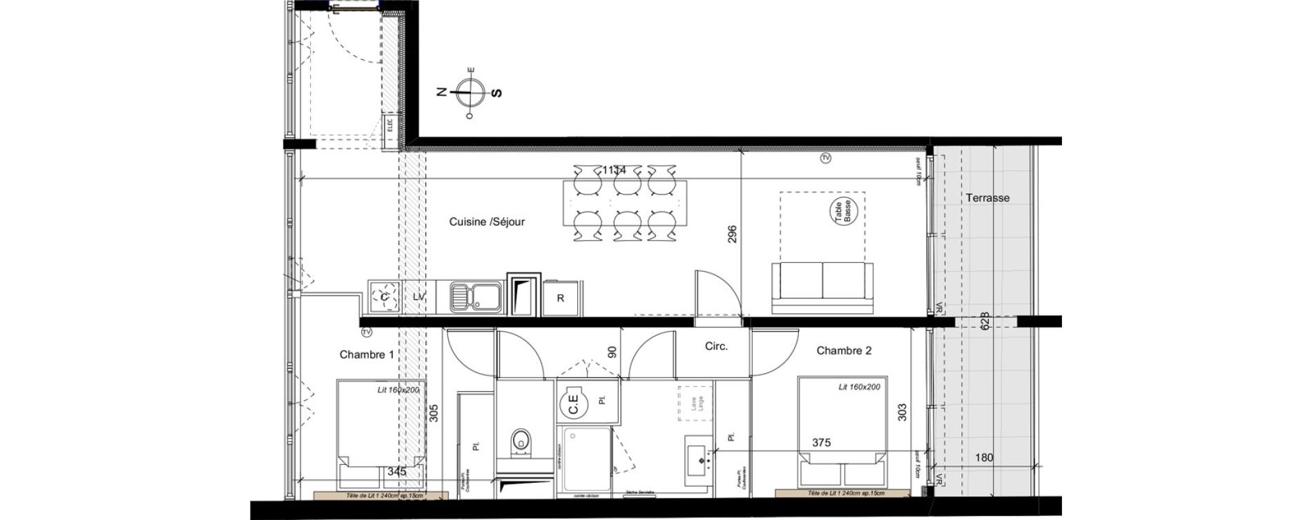 Appartement T3 meubl&eacute; de 69,90 m2 &agrave; La Grande-Motte Le couchant