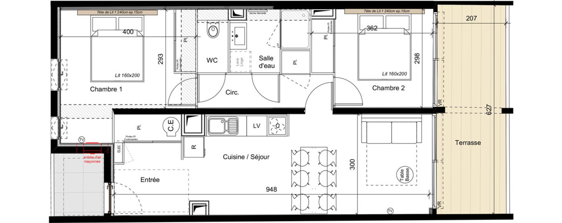Appartement T3 meubl&eacute; de 61,80 m2 &agrave; La Grande-Motte Le couchant