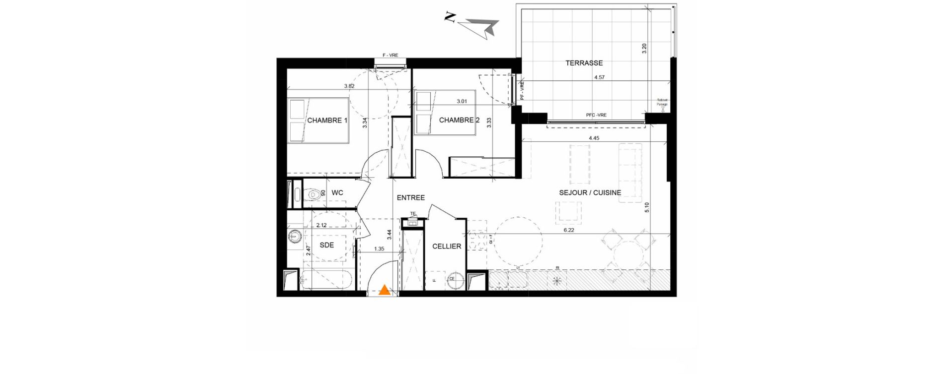 Appartement T3 de 68,30 m2 &agrave; Lansargues Centre