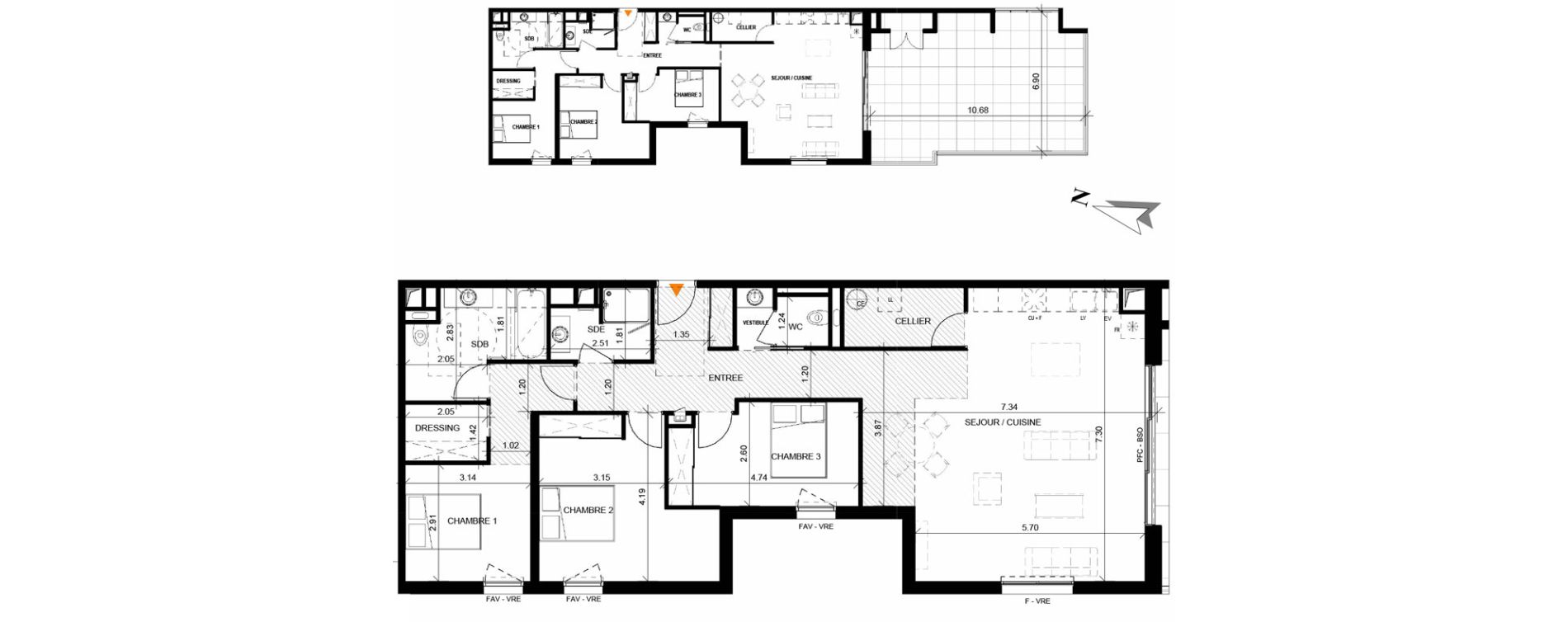 Appartement T4 de 118,70 m2 &agrave; Lansargues Centre