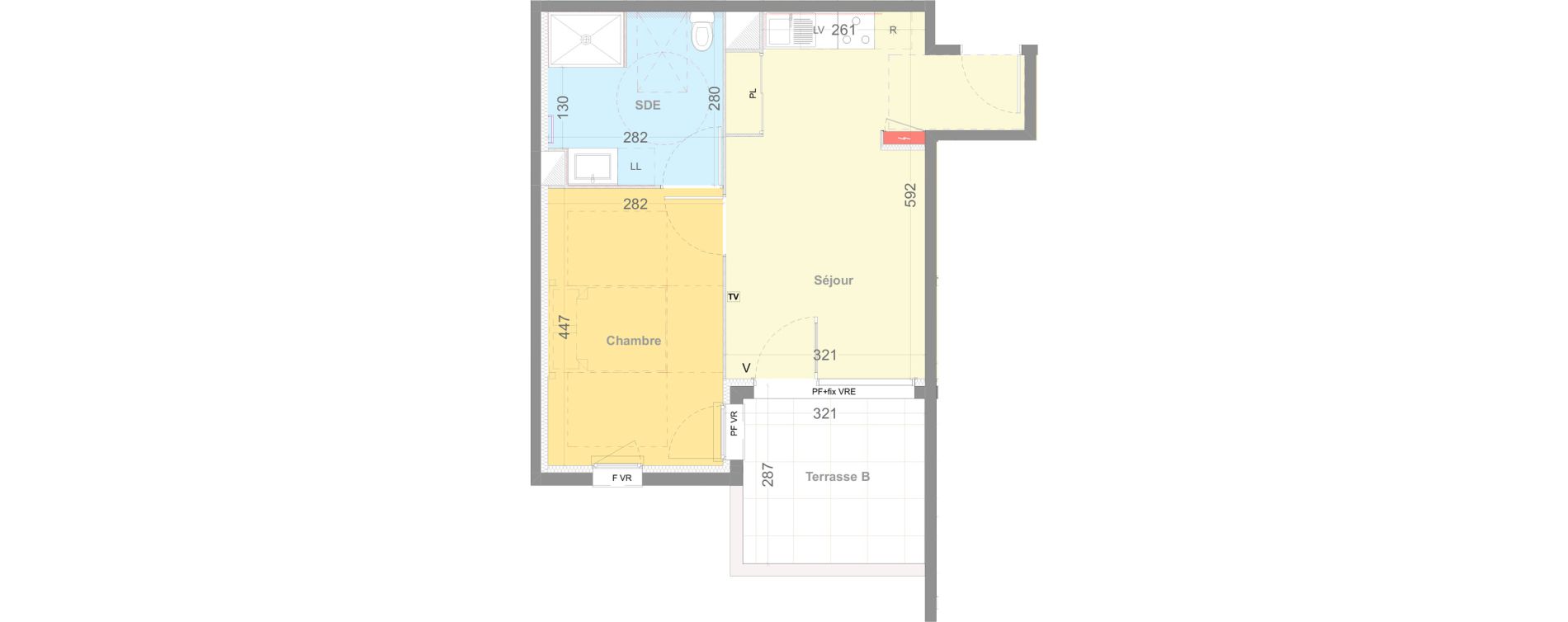 Appartement T2 de 40,90 m2 &agrave; Lattes Maurin