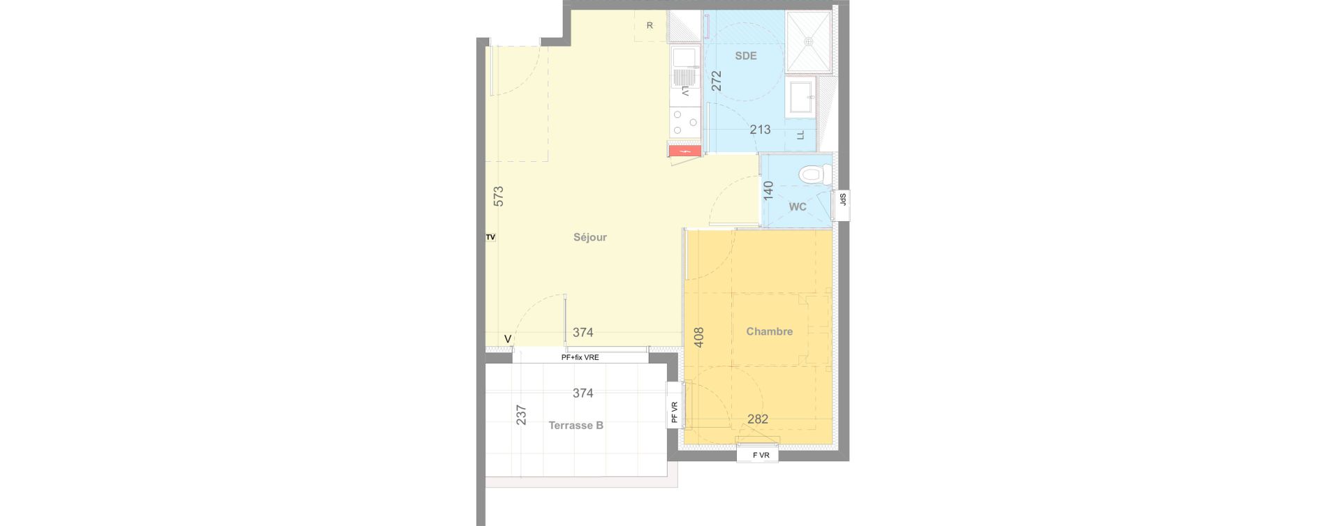 Appartement T2 de 45,10 m2 &agrave; Lattes Maurin