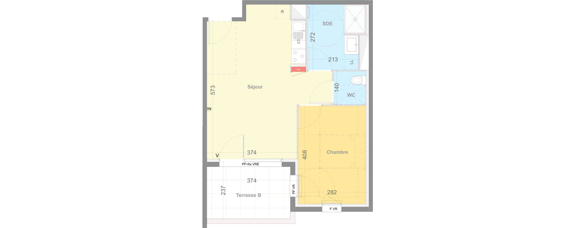 Appartement T2 de 45,10 m2 &agrave; Lattes Maurin