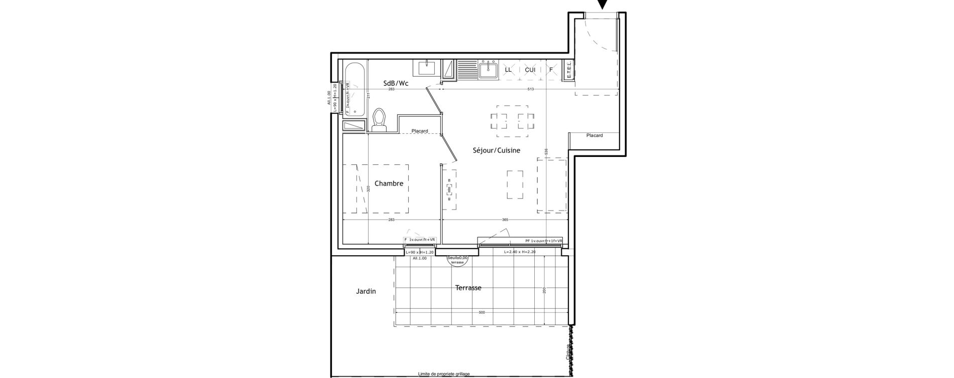 Appartement T2 de 39,17 m2 &agrave; Lattes Boirargues