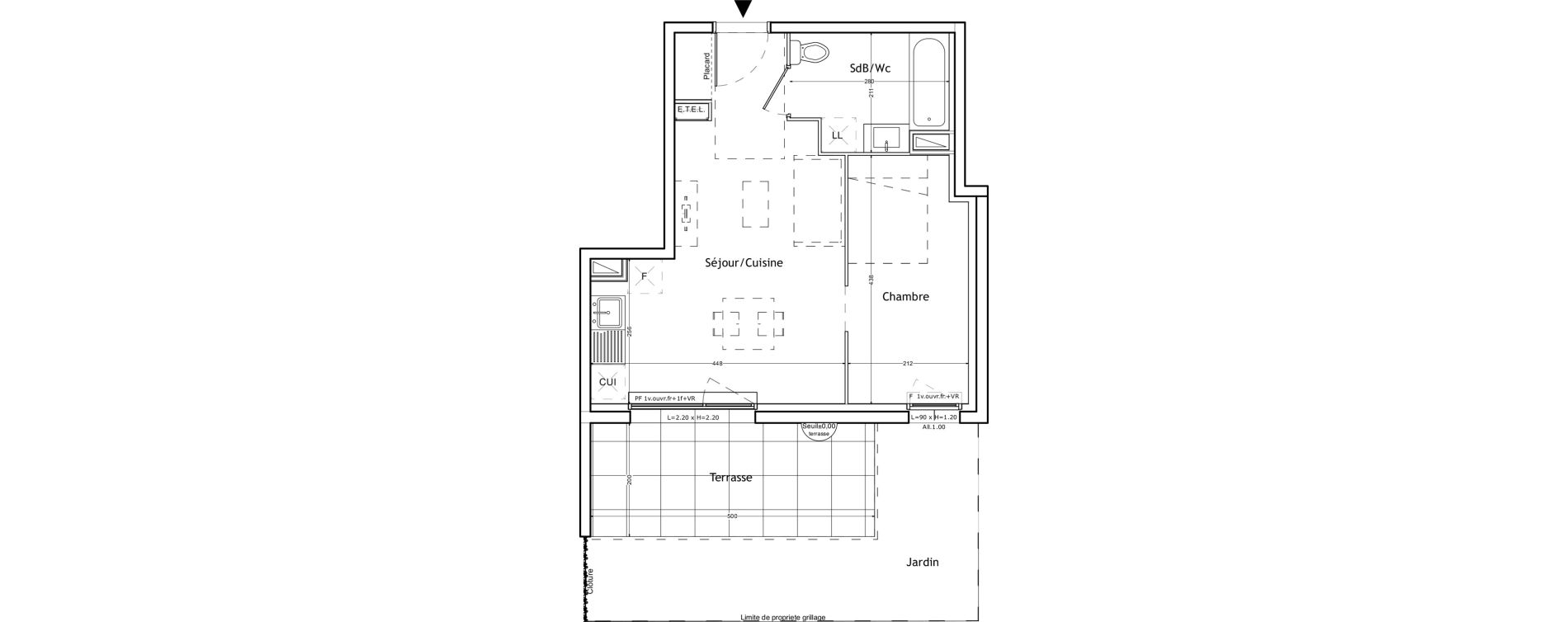 Appartement T2 de 35,33 m2 &agrave; Lattes Boirargues