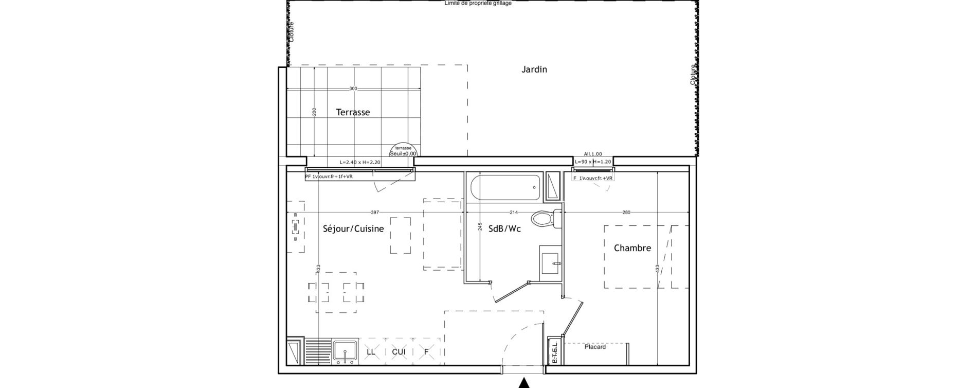 Appartement T2 de 37,78 m2 &agrave; Lattes Boirargues