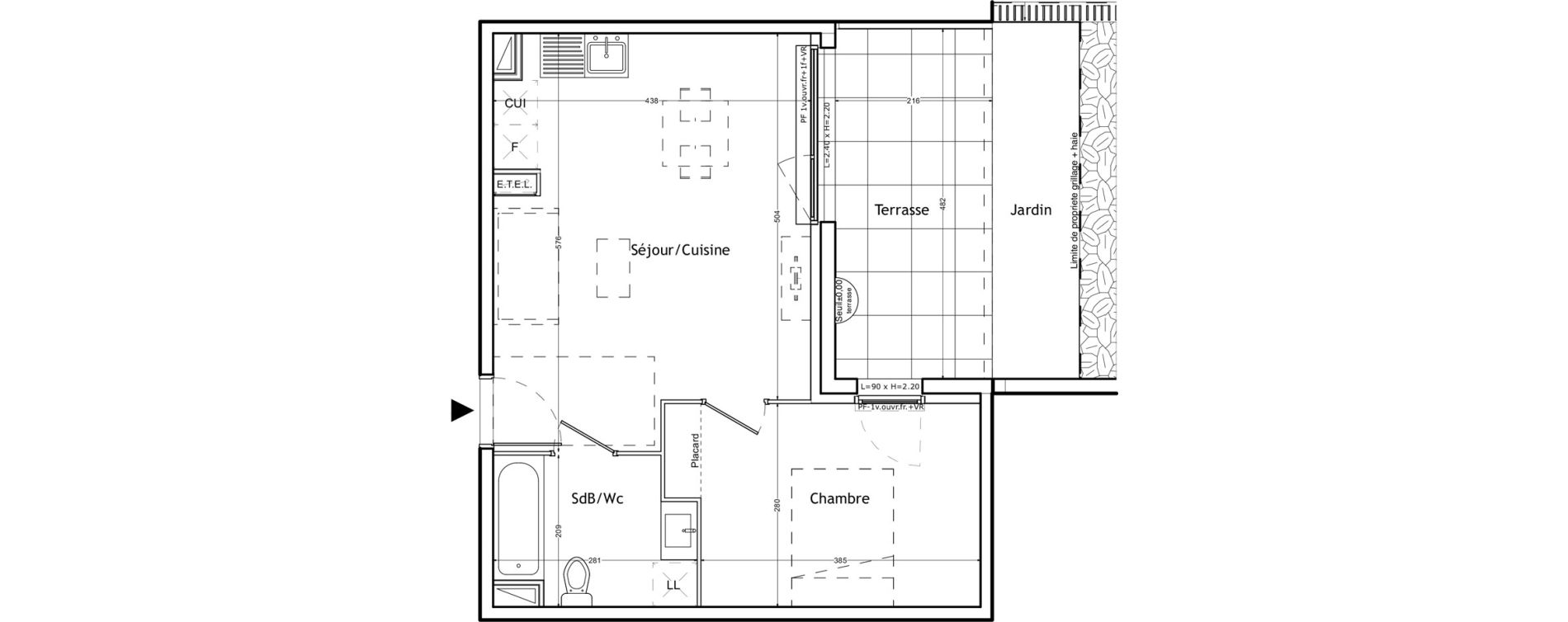 Appartement T2 de 39,93 m2 &agrave; Lattes Boirargues