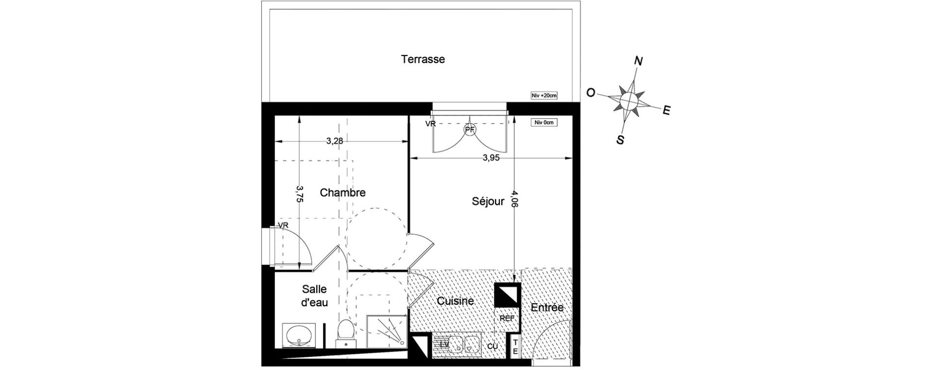 Appartement T2 de 40,45 m2 &agrave; Lattes Centre