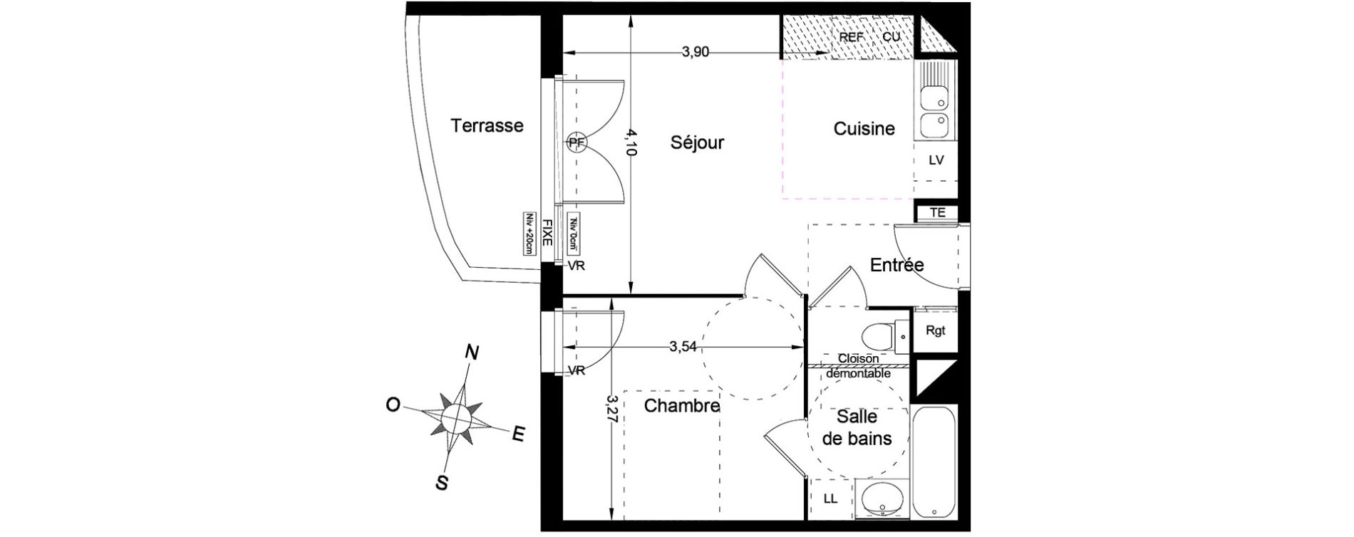Appartement T2 de 41,00 m2 &agrave; Lattes Centre