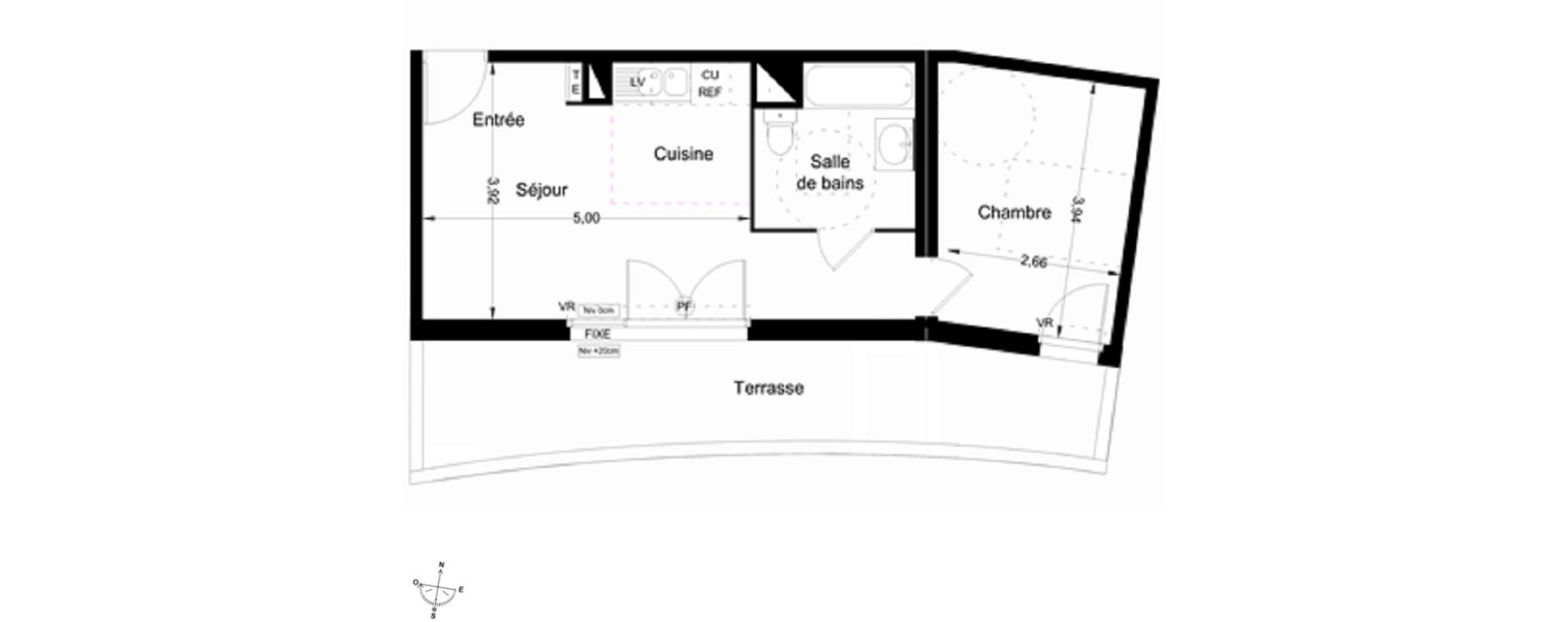 Appartement T2 de 39,65 m2 &agrave; Lattes Centre
