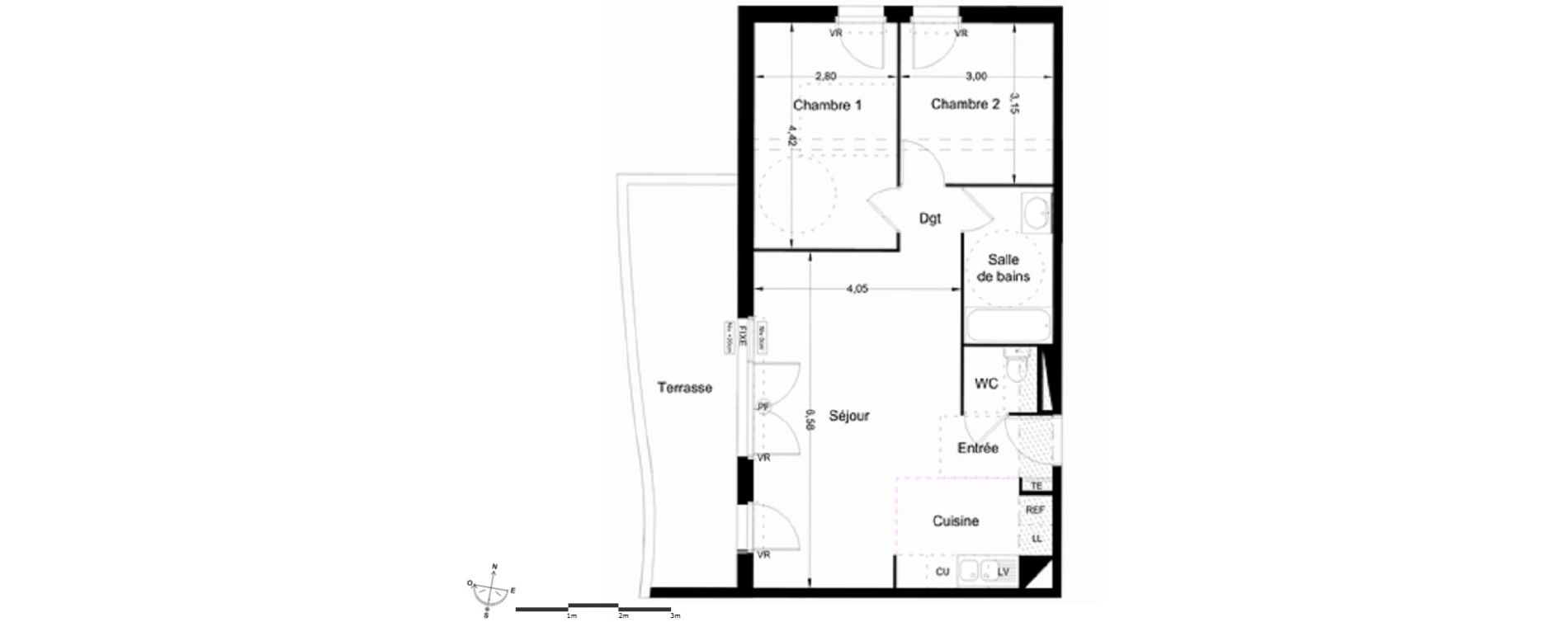 Appartement T3 de 62,50 m2 &agrave; Lattes Centre