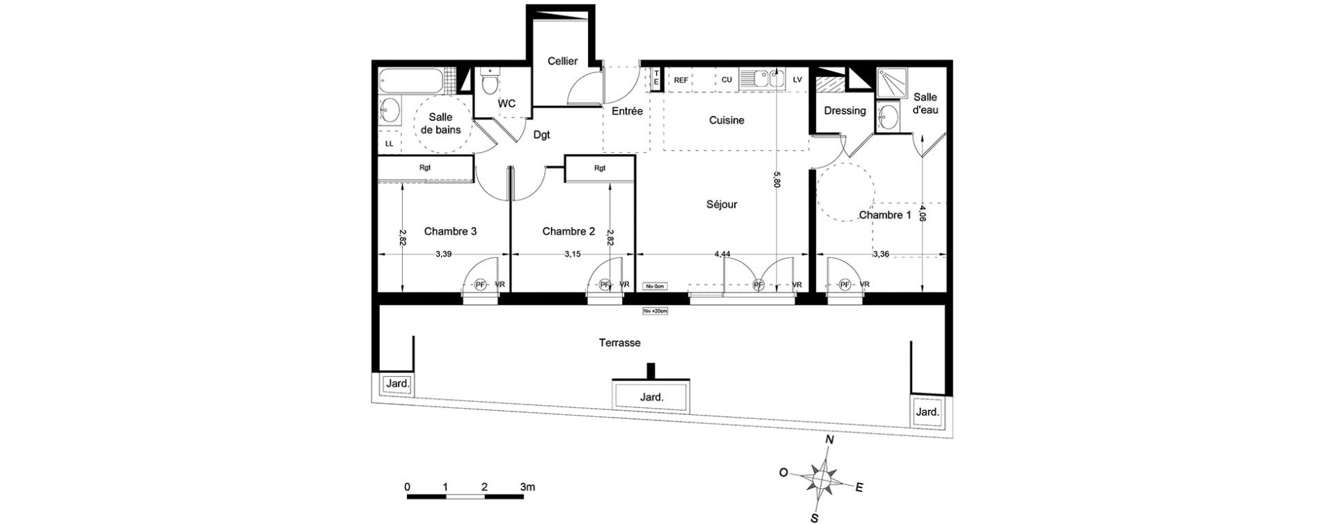 Appartement T4 de 82,45 m2 &agrave; Lattes Centre
