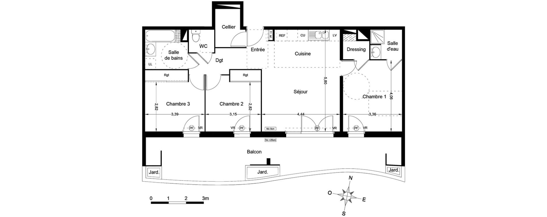 Appartement T4 de 82,45 m2 &agrave; Lattes Centre