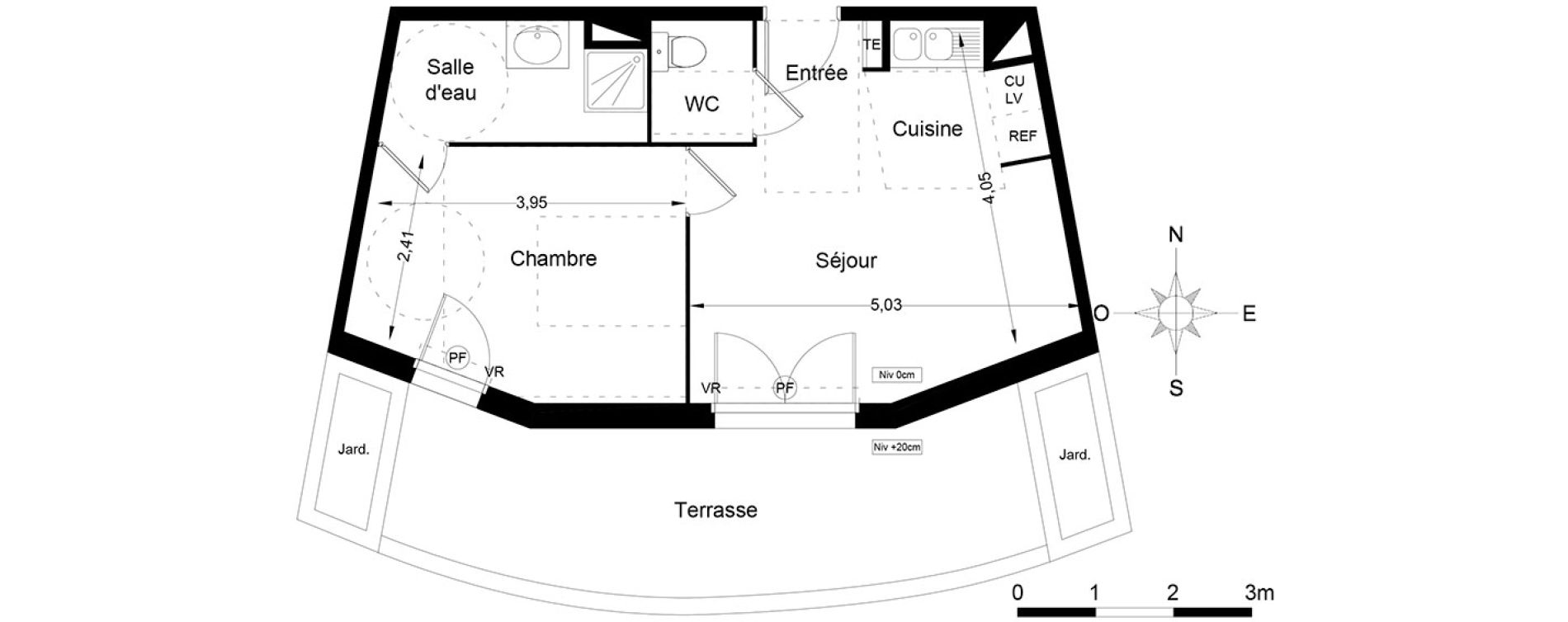 Appartement T2 de 39,75 m2 &agrave; Lattes Centre