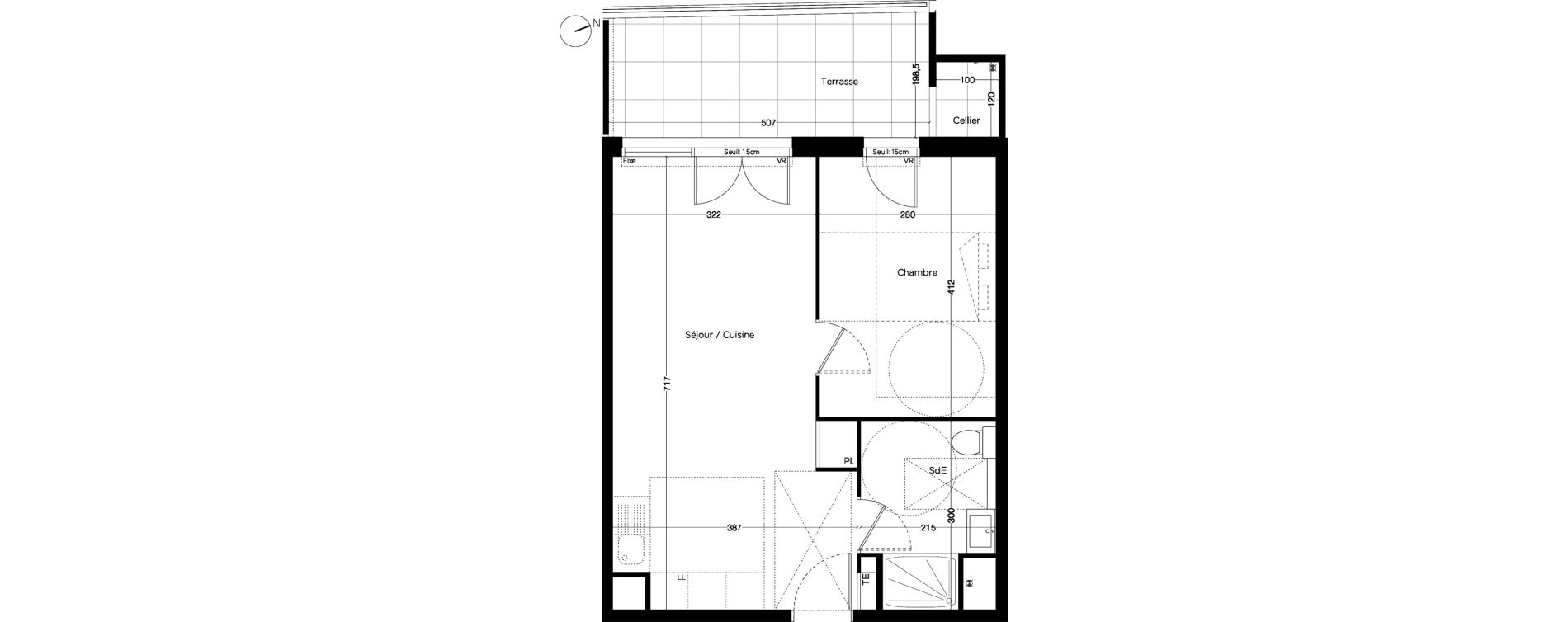 Appartement T2 de 41,78 m2 &agrave; Lattes Centre