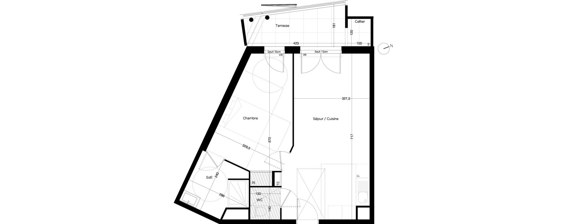 Appartement T2 de 46,33 m2 &agrave; Lattes Centre