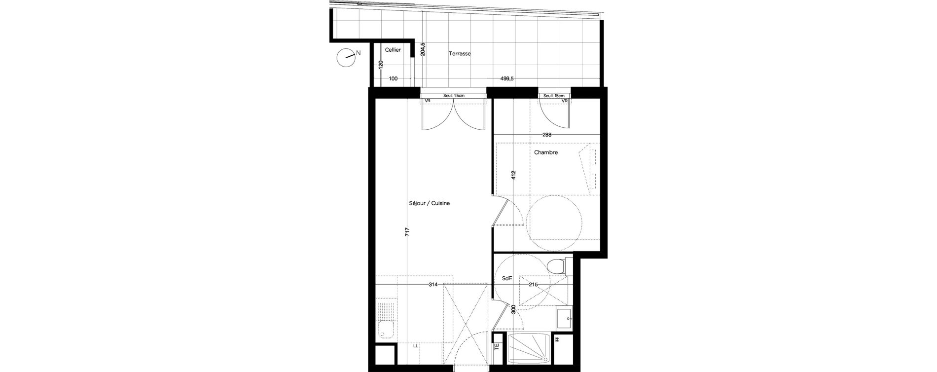 Appartement T2 de 39,63 m2 &agrave; Lattes Centre