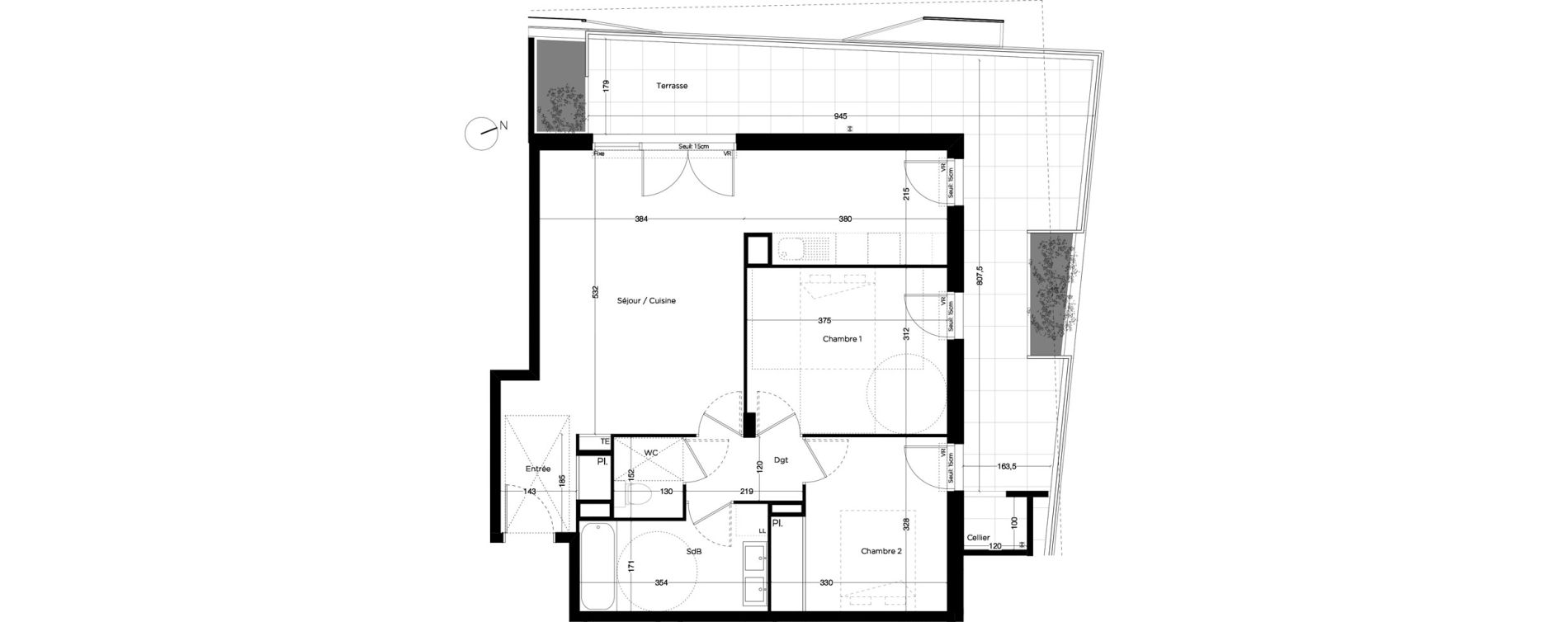Appartement T3 de 64,89 m2 &agrave; Lattes Centre
