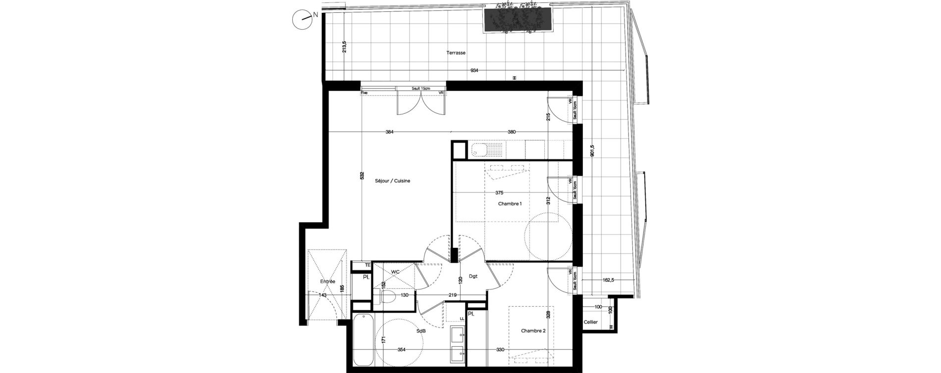 Appartement T3 de 64,89 m2 &agrave; Lattes Centre