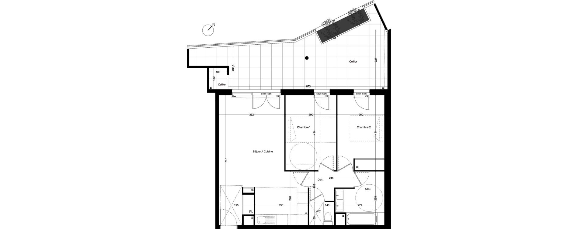 Appartement T3 de 63,06 m2 &agrave; Lattes Centre