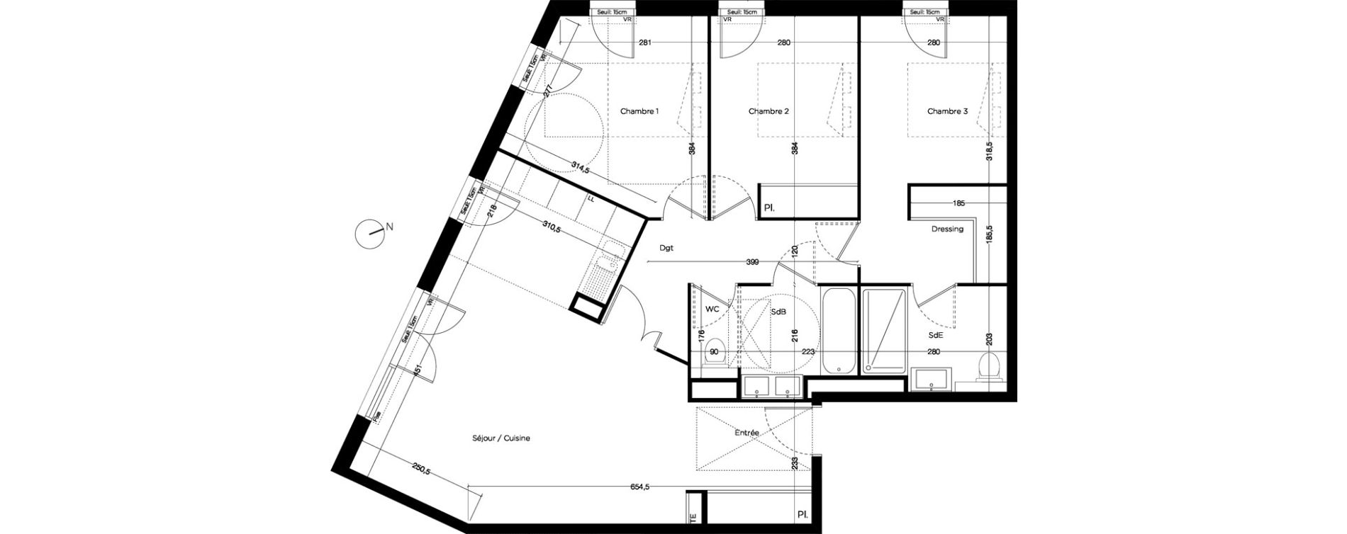 Appartement T4 de 90,03 m2 &agrave; Lattes Centre