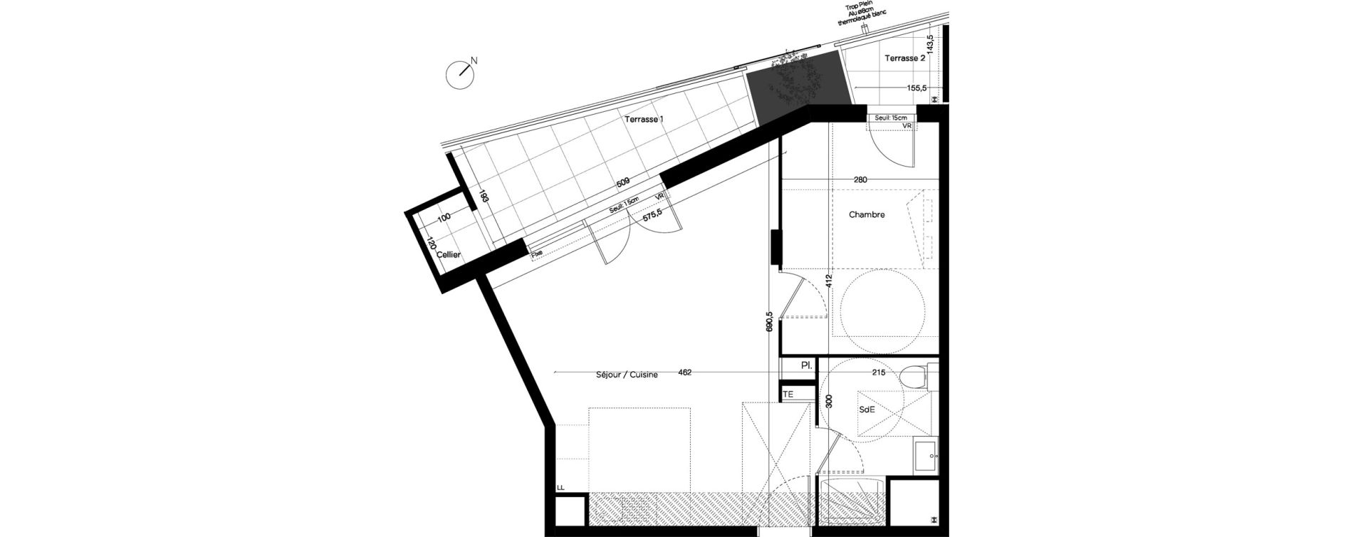 Appartement T2 de 44,06 m2 &agrave; Lattes Centre
